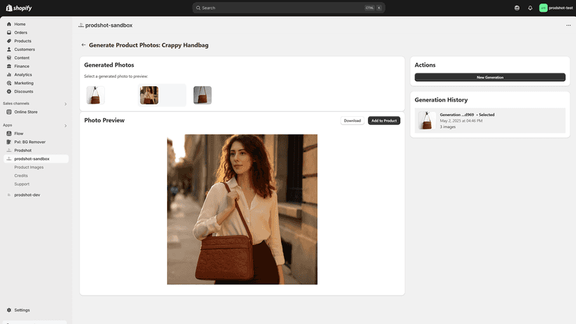 Select a product, click generate, click add, that's it