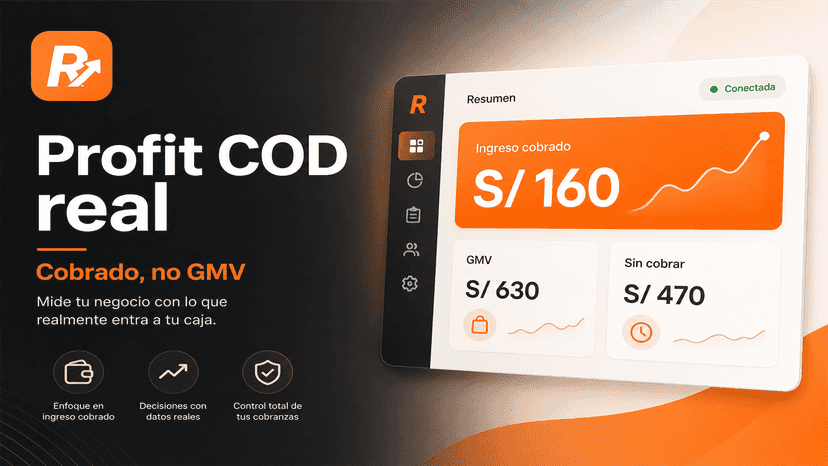 Panel Profit COD: cobrado real, no GMV