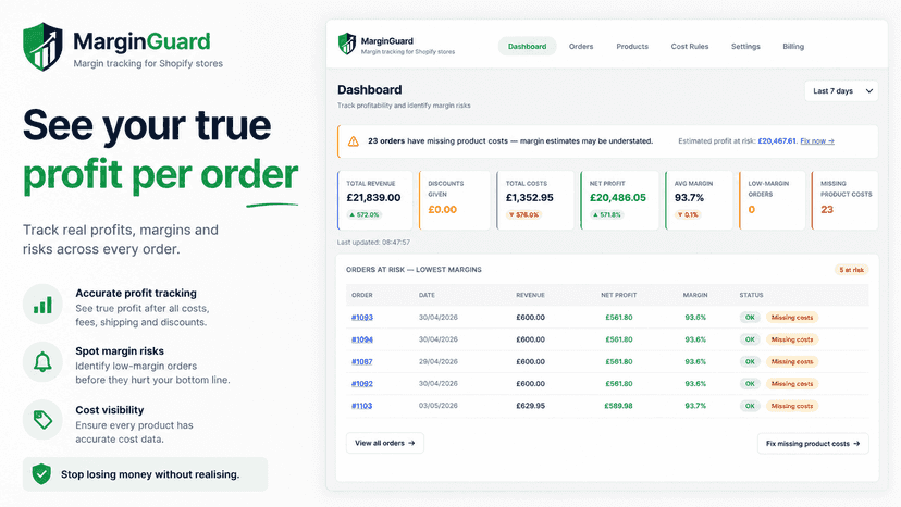 MarginGuard - See Your True Profit Per Order