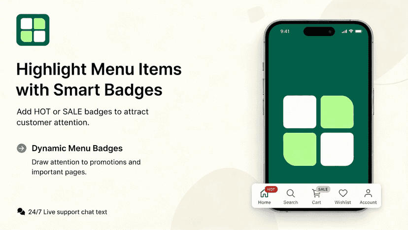 Mobile Bottom Menu bar banner image