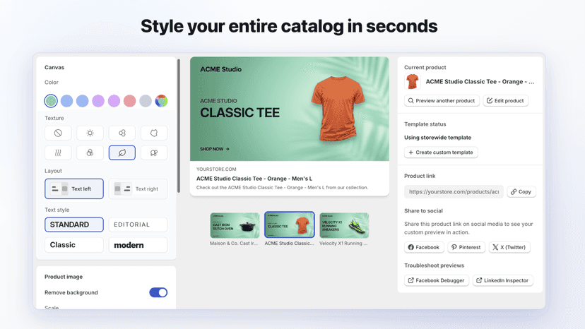 Style your entire catalog in seconds