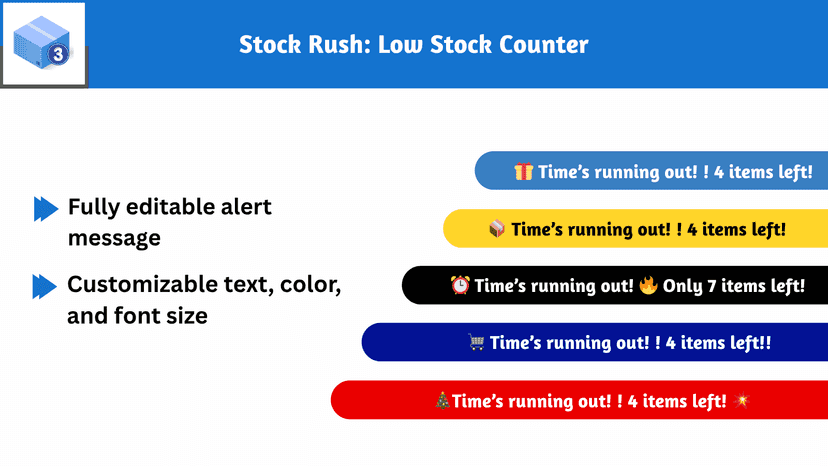 Fully Customizable Stock alert messages, color, font size