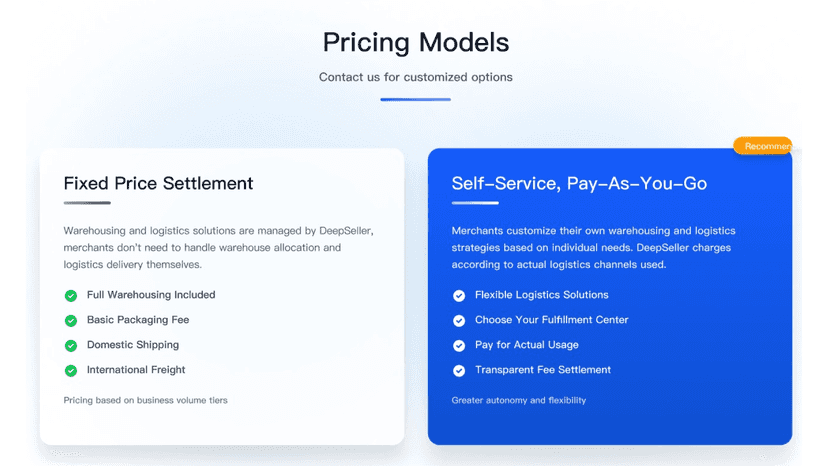 Flexible pricing models for warehousing and logistics