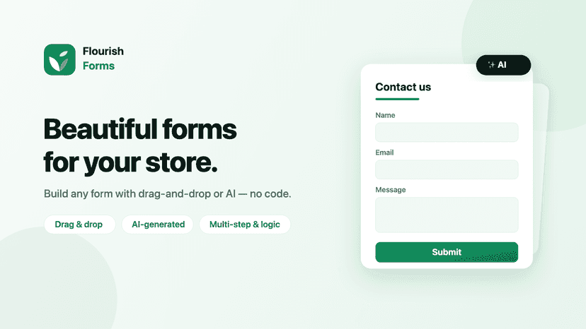 Form using AI for remarketing and storing data in Shopify