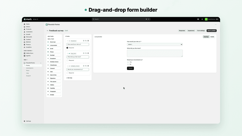 Drag and Drop Builder
