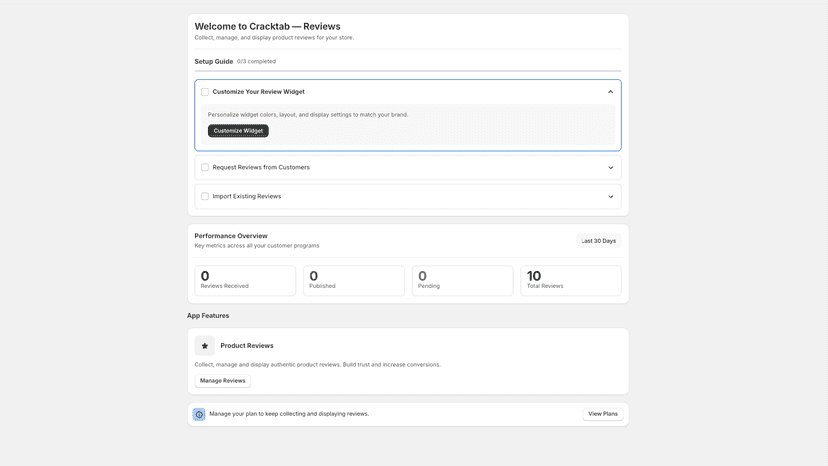 app dashboard