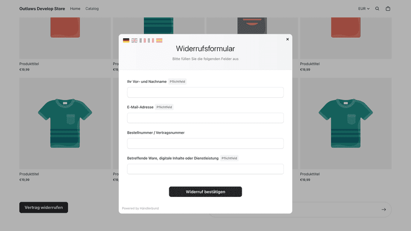 Händlerbund Widerrufsbutton