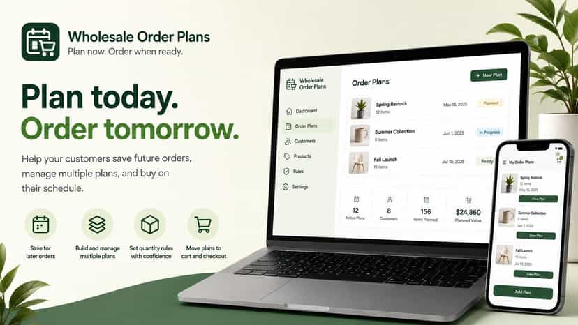 Wholesale order planning for merchants and customers