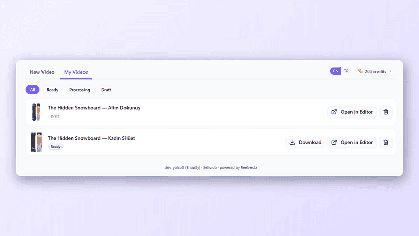 Manage, download and reopen all your videos in one place