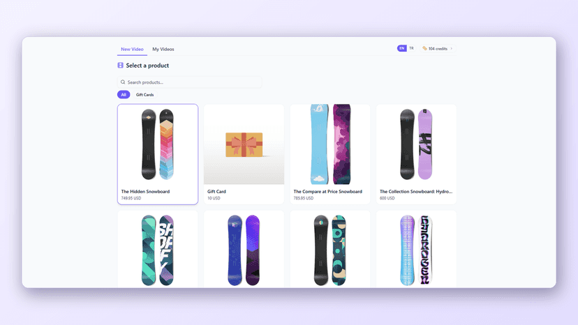Pick a product from your Shopify catalog