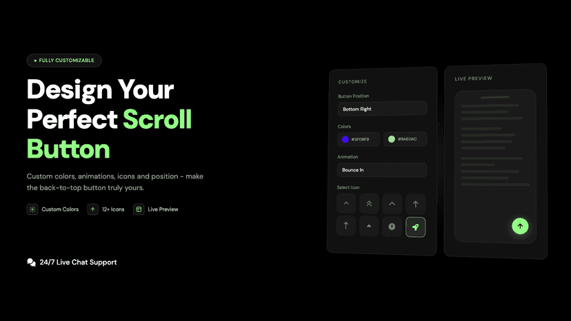 customised settings banner