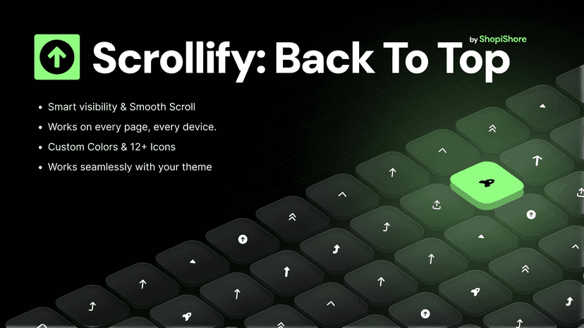 Scrollify back to top button hero banner