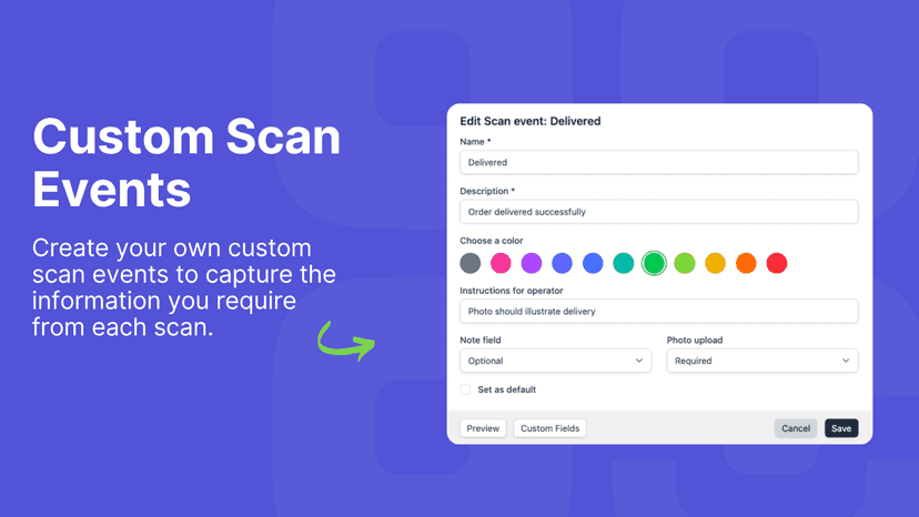 Custom scan events