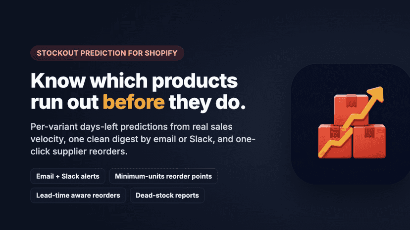 Smart Inventory Alerts dashboard predicting days of stock left