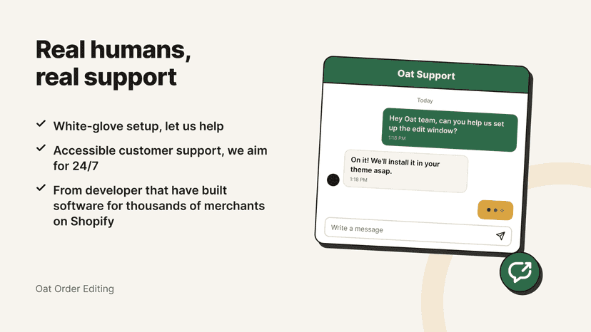 Real human support, including the founder
