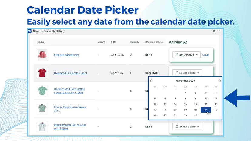 Date configuration widget