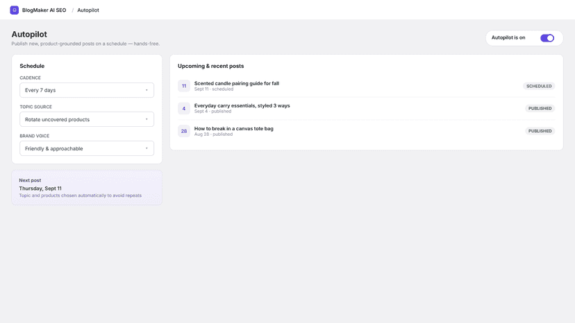 autopilot screen