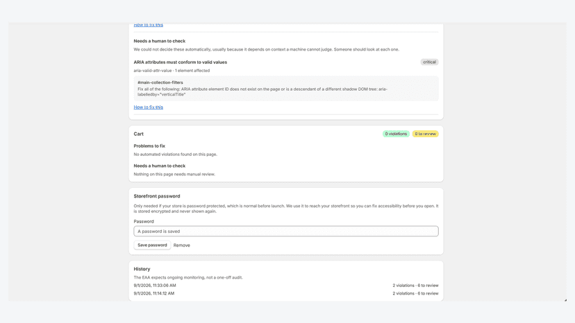 Scheduled monitoring and a history of previous scan results