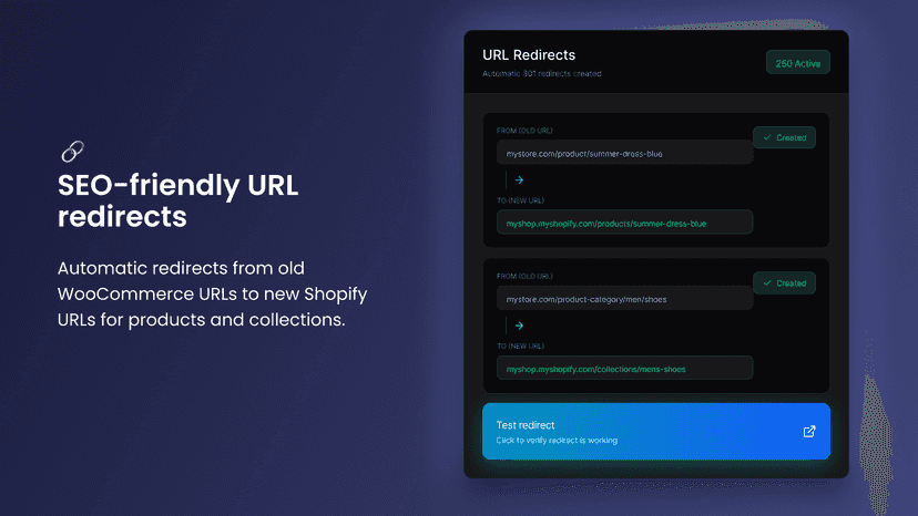 Migration SEO friendly from Woocommerce with 302 redirects
