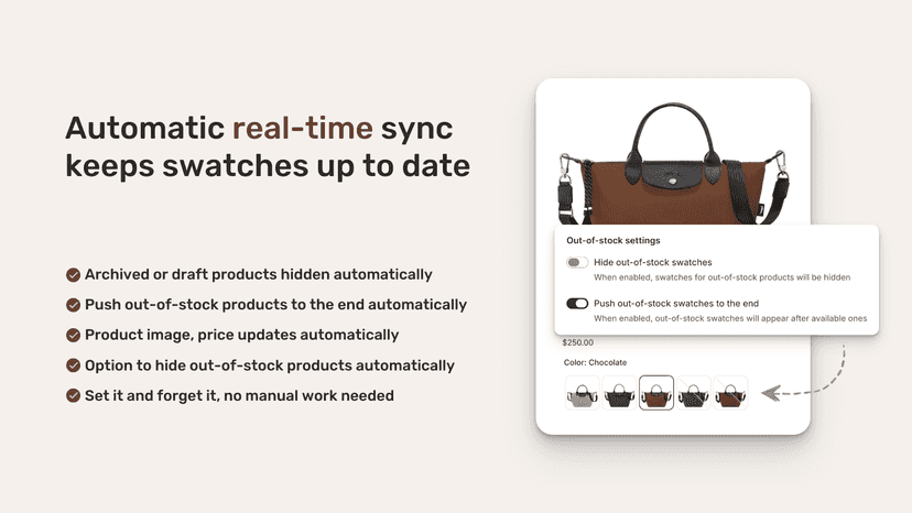 Automatic real-time sync keeps swatches always accurate