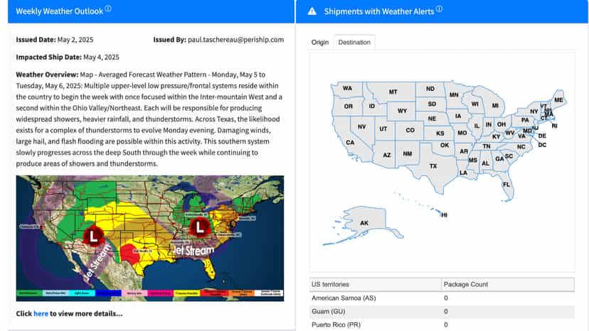 Curated weather forecasts to make informed shipping decisions