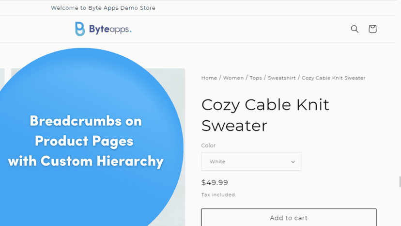 Product page breadcrumbs