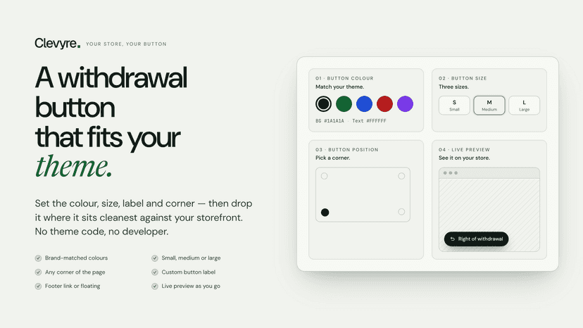 Customizable EU Withdrawal Button