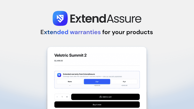 ExtendAssure logo and headline above the live warranty widget
