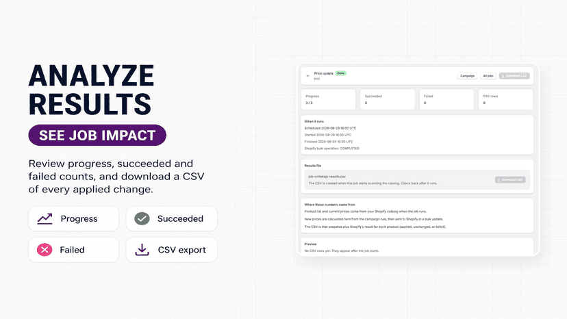 Dashboard with campaigns, UTC schedule, and recent jobs