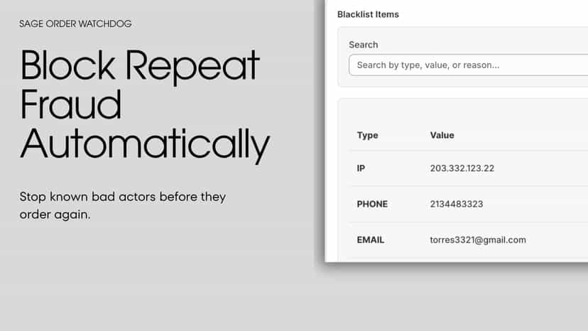 Blacklist management interface for blocking risky customers