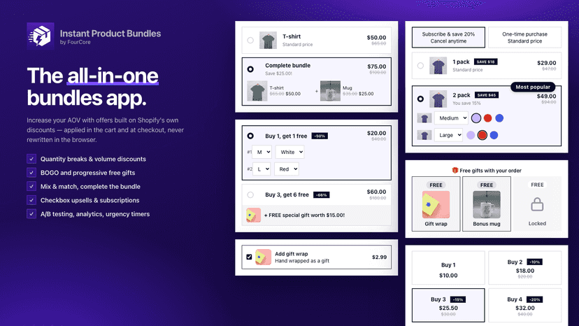 Instant Product Bundles alternative of Kaching