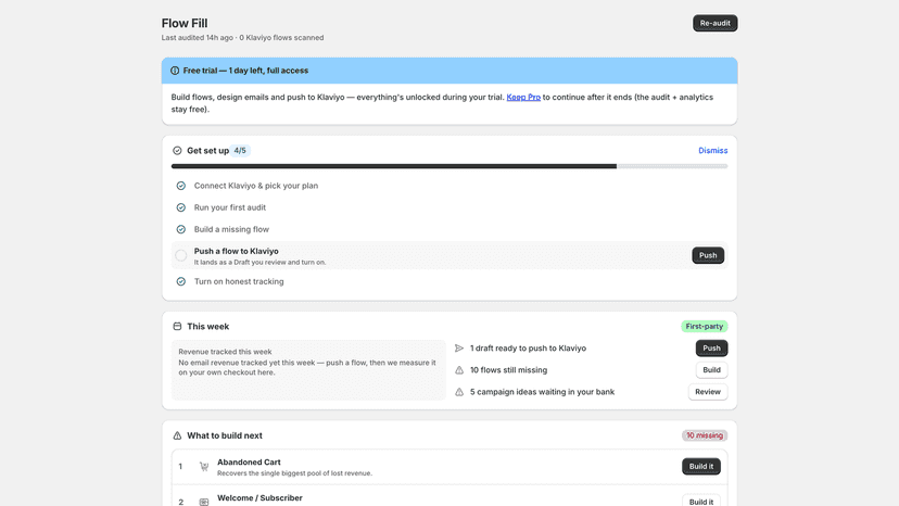 Setup checklist and the flows worth building next