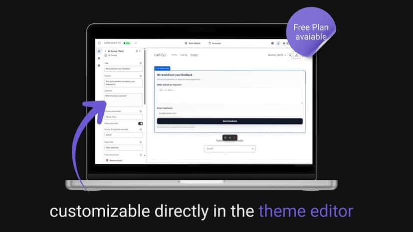 Shopify AI Survey App Theme Editor