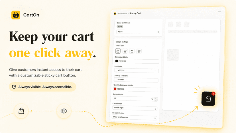Keep your cart one click away