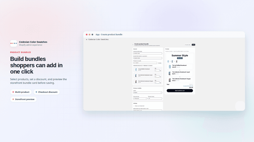 Build bundles shoppers can add in one click.