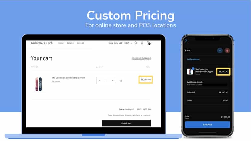 Custom pricing for online store and POS