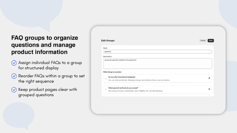 faq group manage