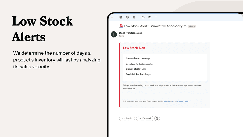 low stock alerts