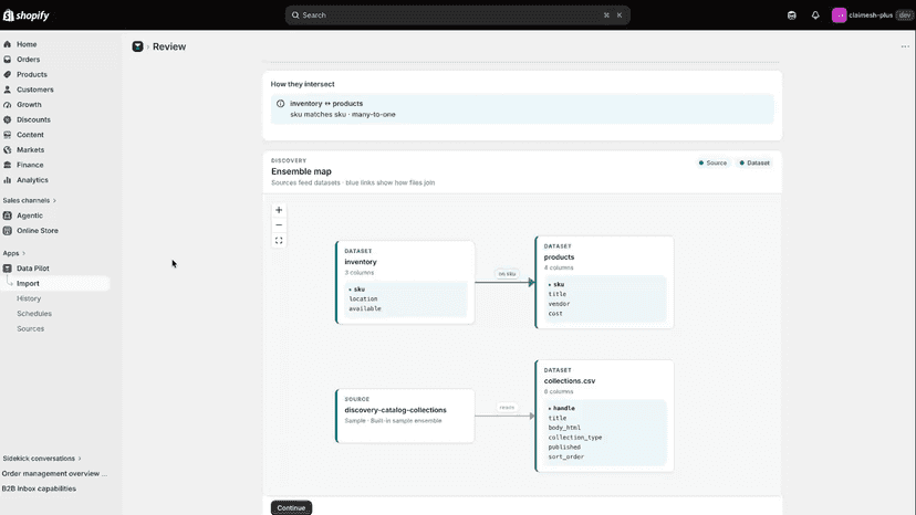 Ensemble map of joined datasets before write
