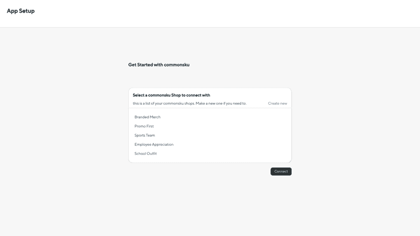 commonsku connected shop sync