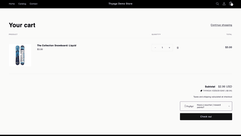 Thyaga Cart Block Discount applied