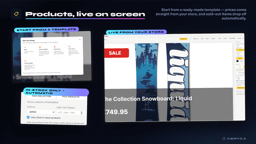 Live products from your shop