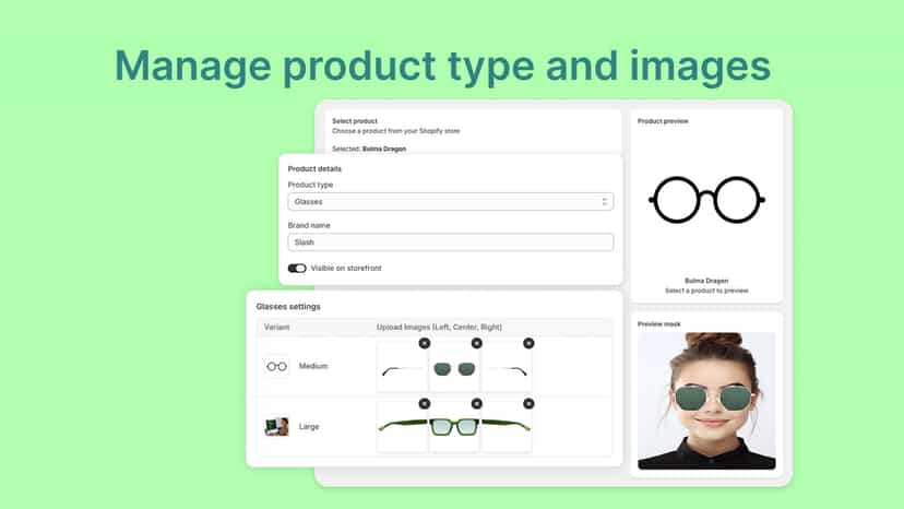 Shopper previewing product appearance before checkout