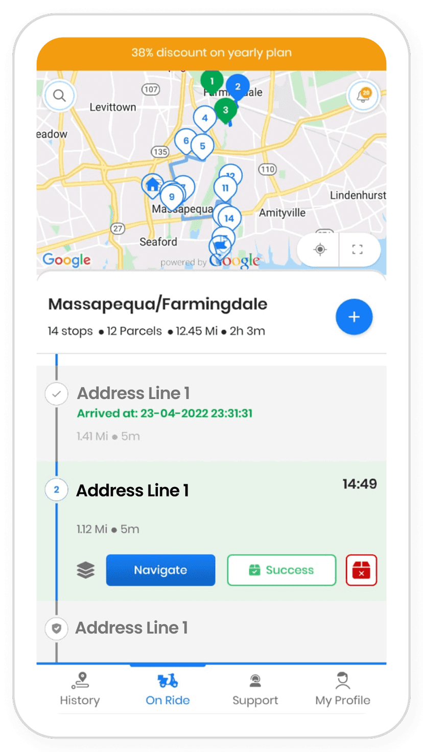 Driver mobile app with customer info. Capture proof of delivery