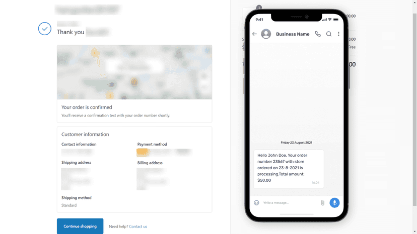 SMS/WhatsApp Notification to Customer with Customize SMS Templat