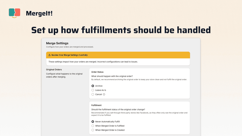 Set up fulfillments