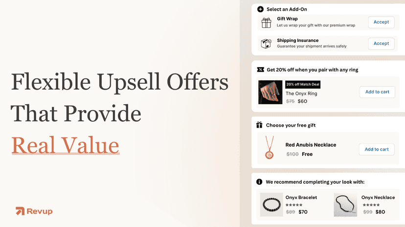 6 types of Upsell offers from free gifts, buy X get Y and more