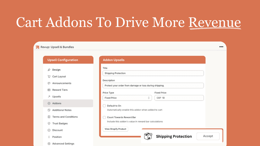 Show Cart Addons Such As Gift Wrapping or Shipping Insurance