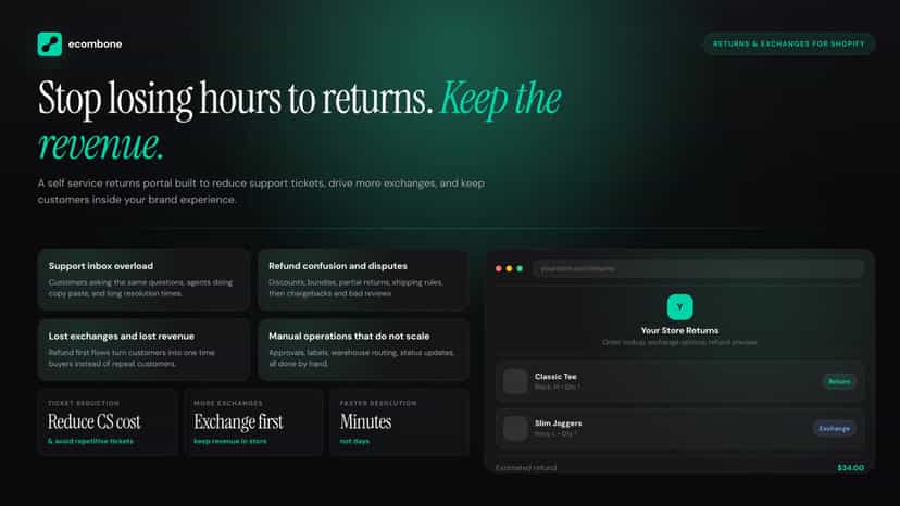 Stop losing hours on returns. Keep the revenue.