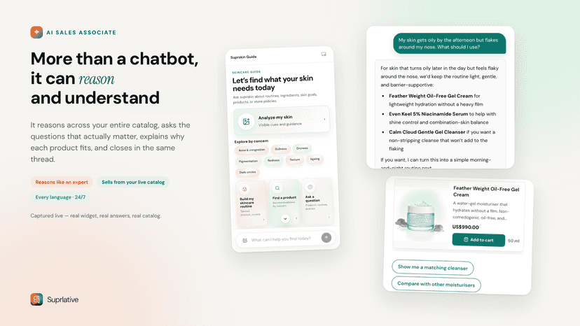 AI associate guides a shopper from question to add-to-cart